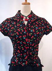 Cherry Hemknot Blouse【SVY-LSH107】 / Savoy Clothing